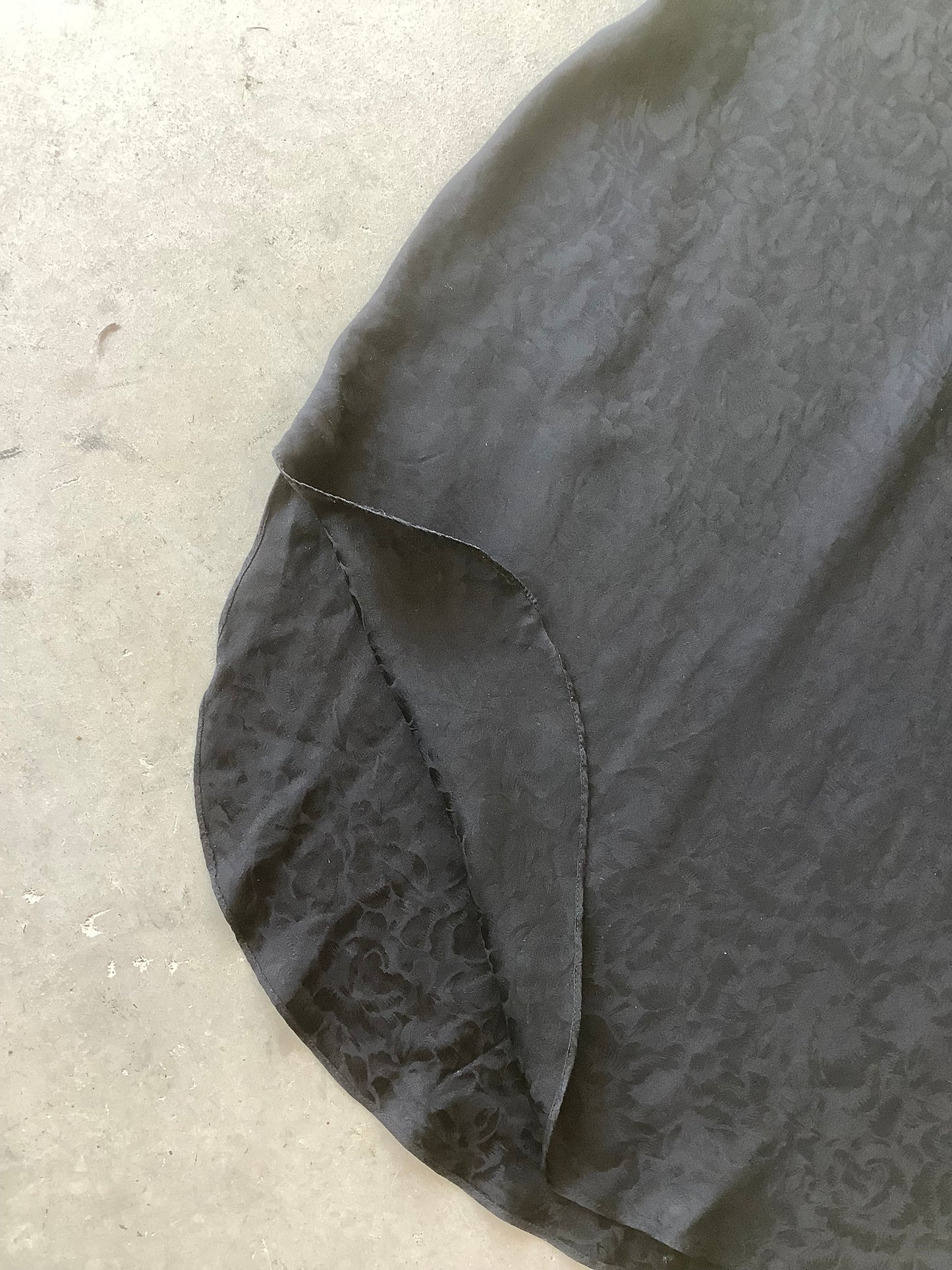 Black silk slip dress