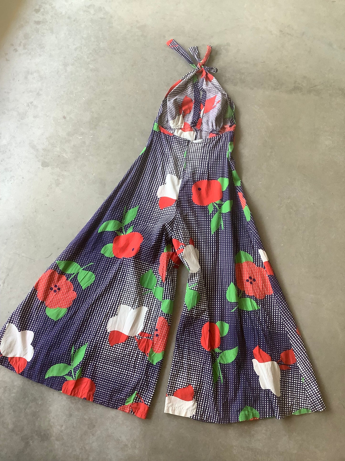 1970s cotton halter one-piece