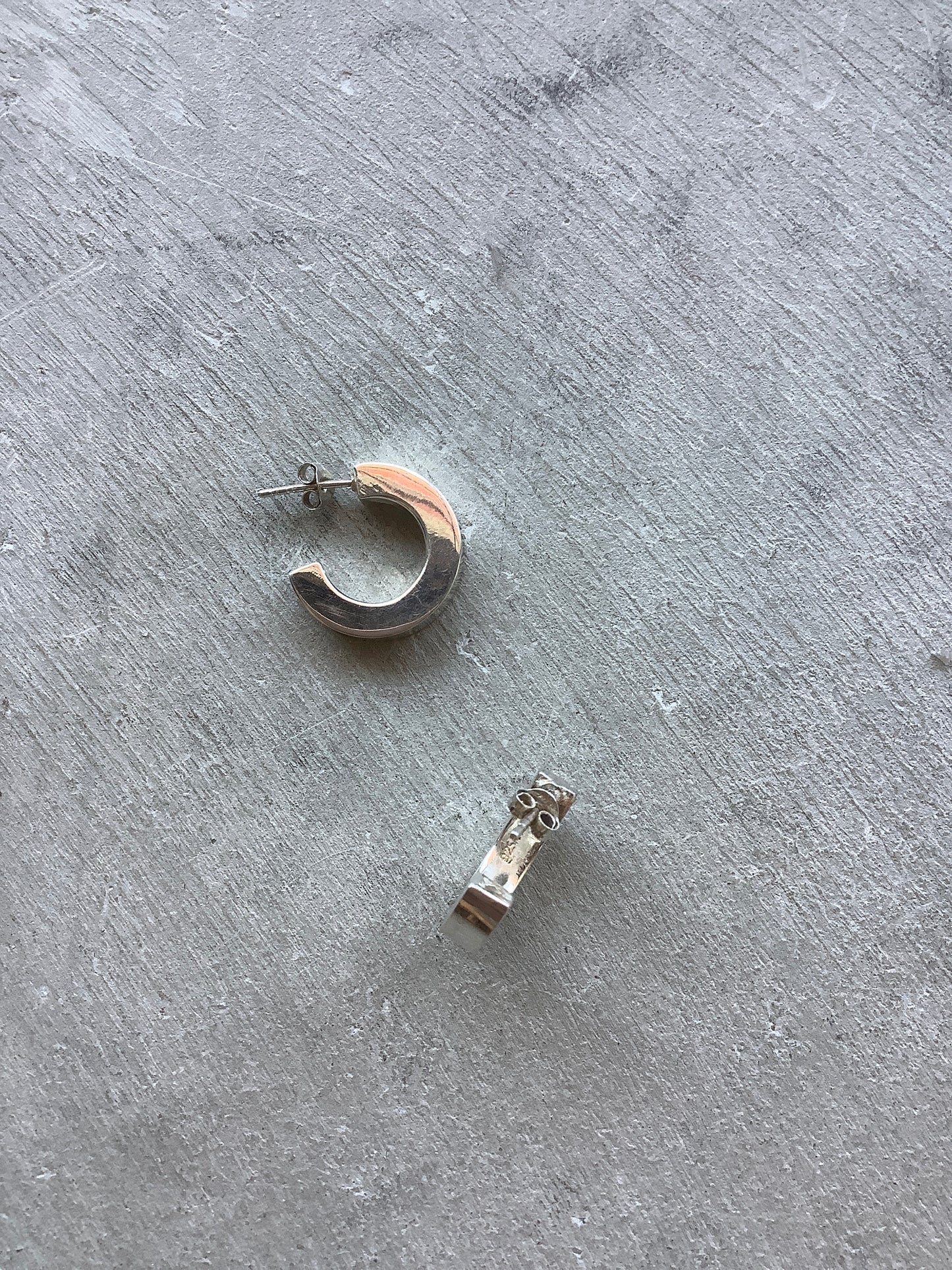 Chunky sterling silver hoops