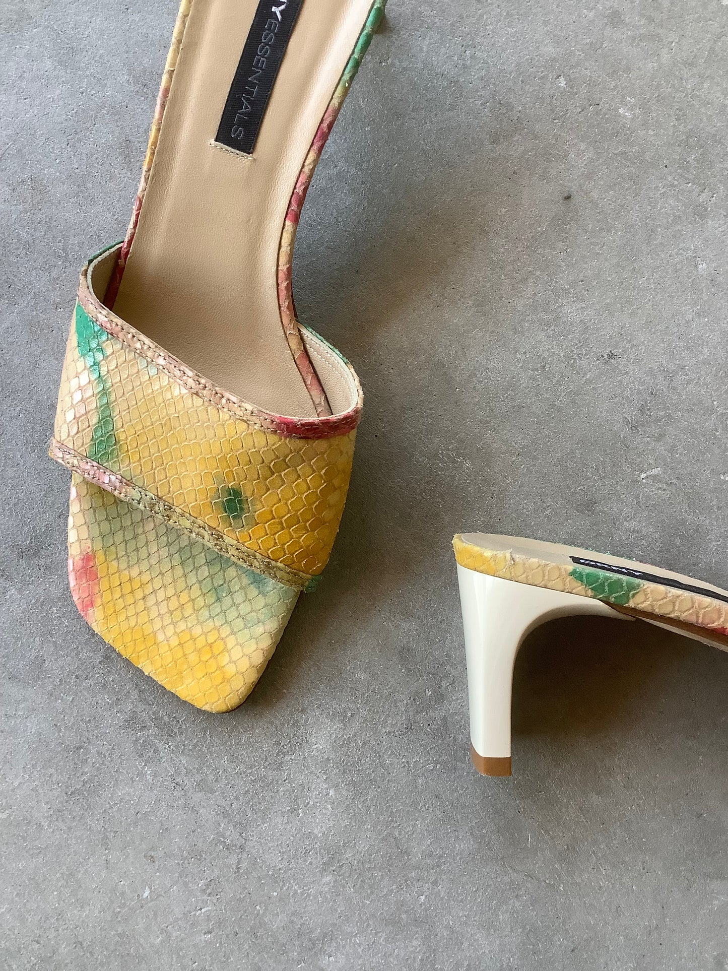 Pastel snakeskin slide heels US 6.5