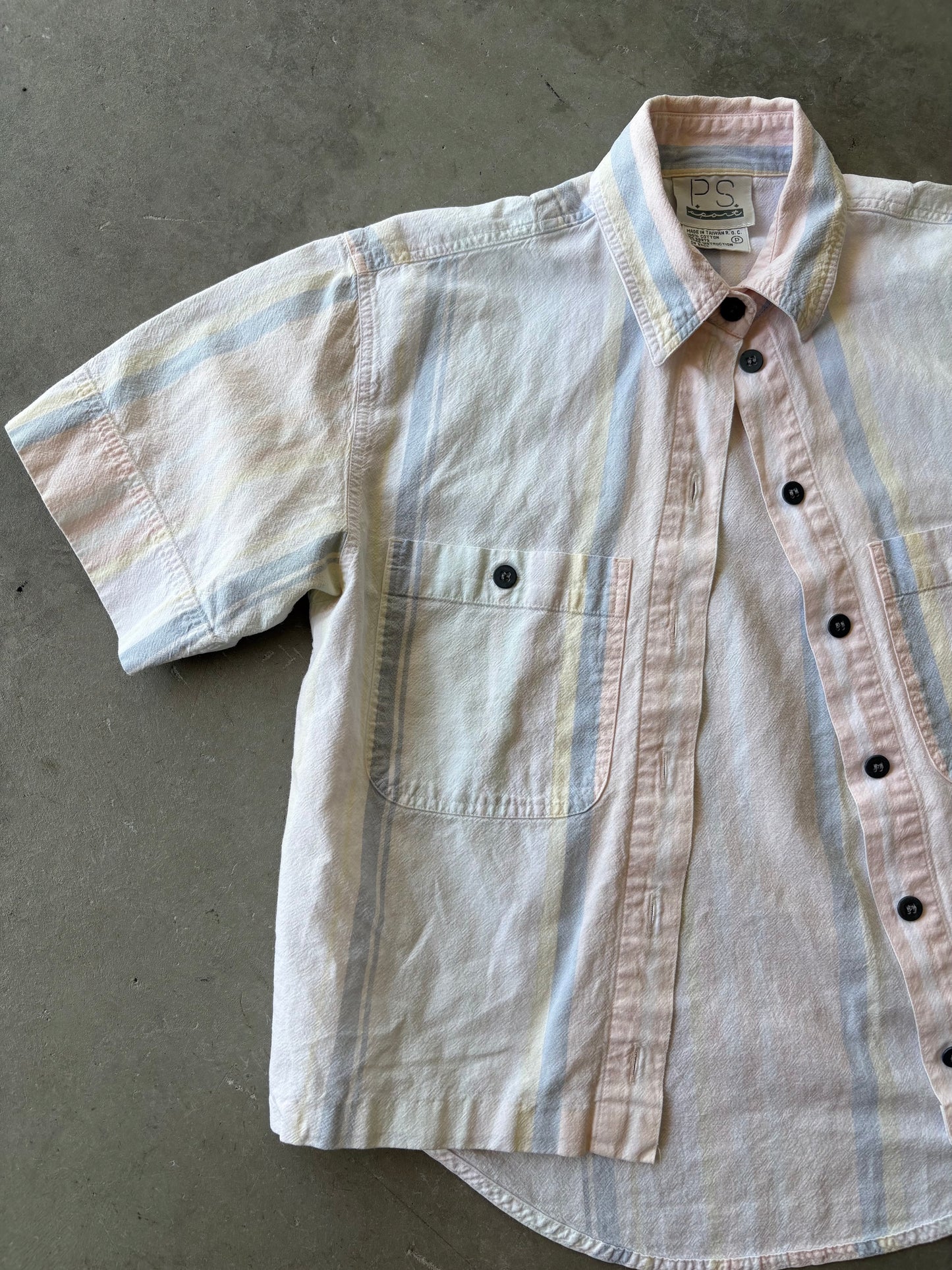 Pastel cropped button-down shirt