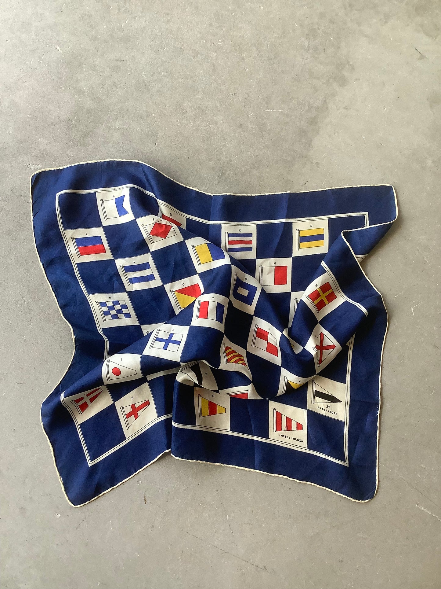 Nautical flag silk scarf