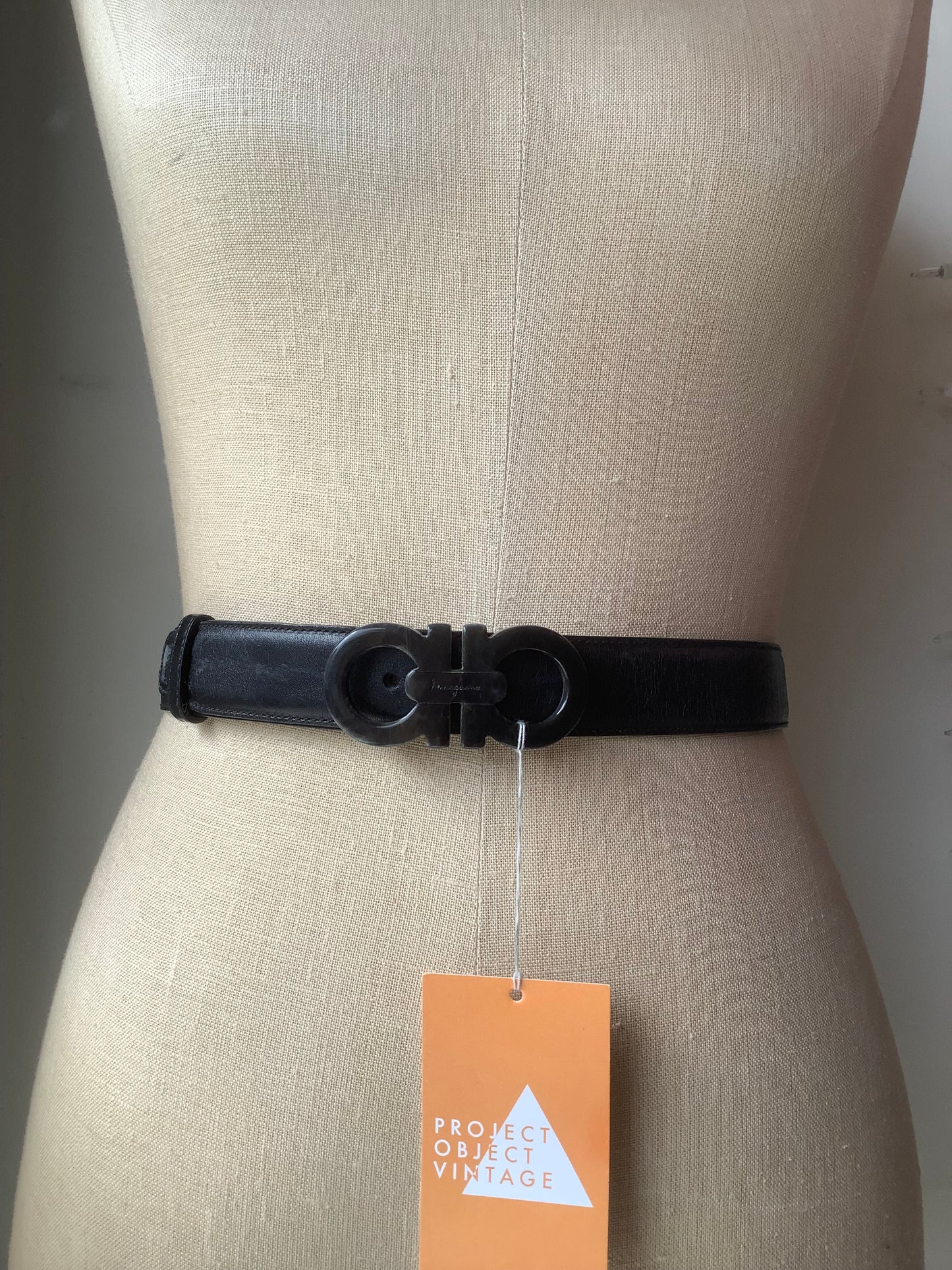 Ferragamo Black Gancini buckle belt