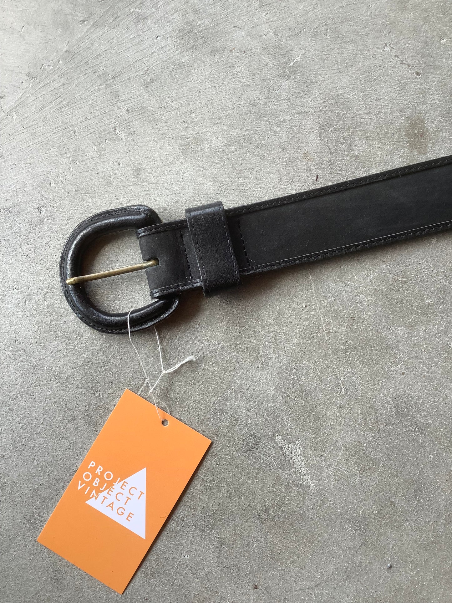 All black leather belt