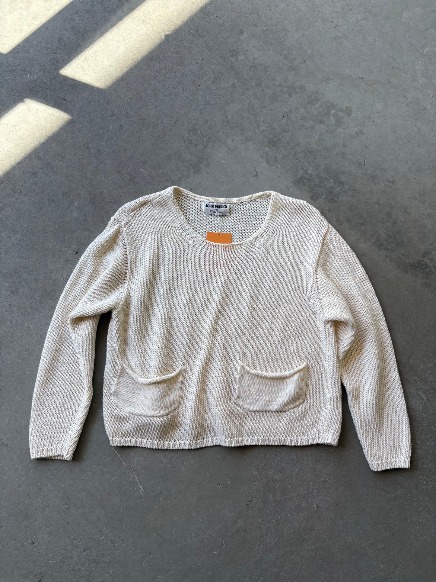 Cream knit boxy sweater
