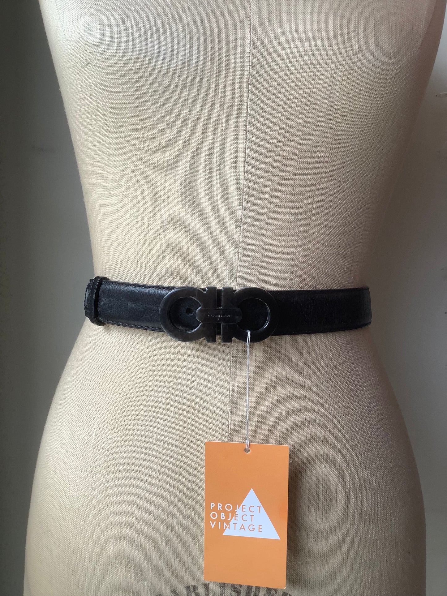 Ferragamo Black Gancini buckle belt