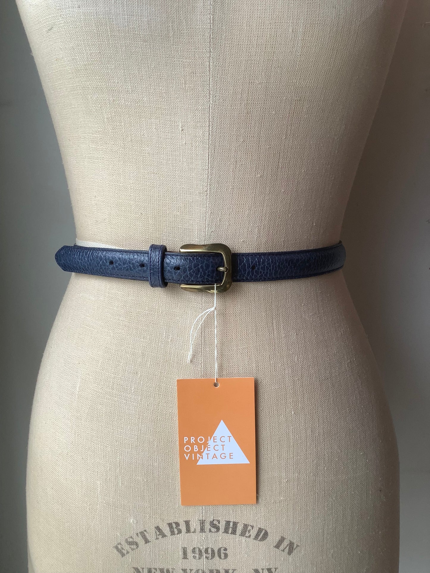 Blue leather Longchamp belt