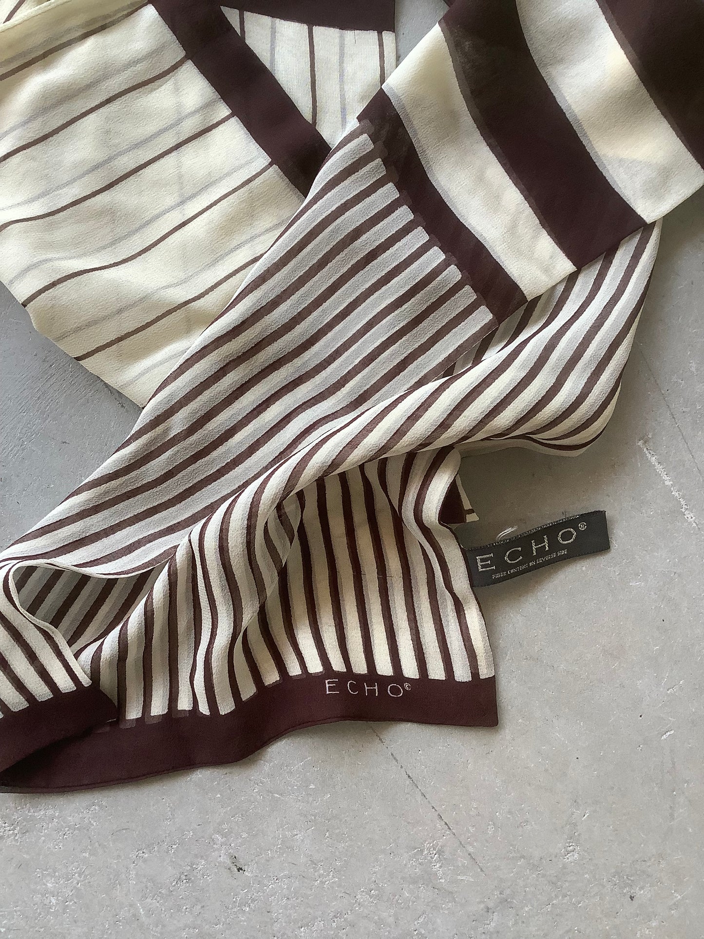 Chocolate silk long scarf