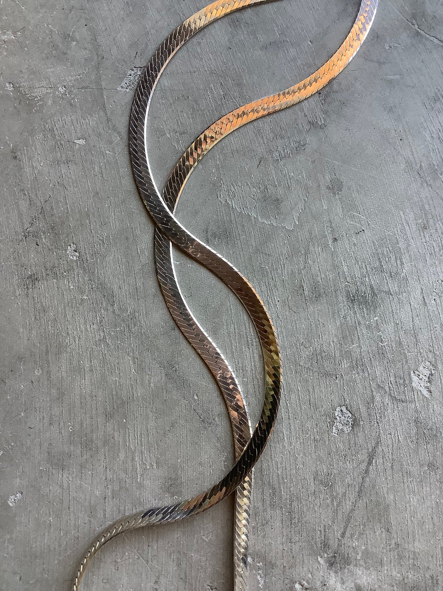 Sterling silver herringbone chain necklace