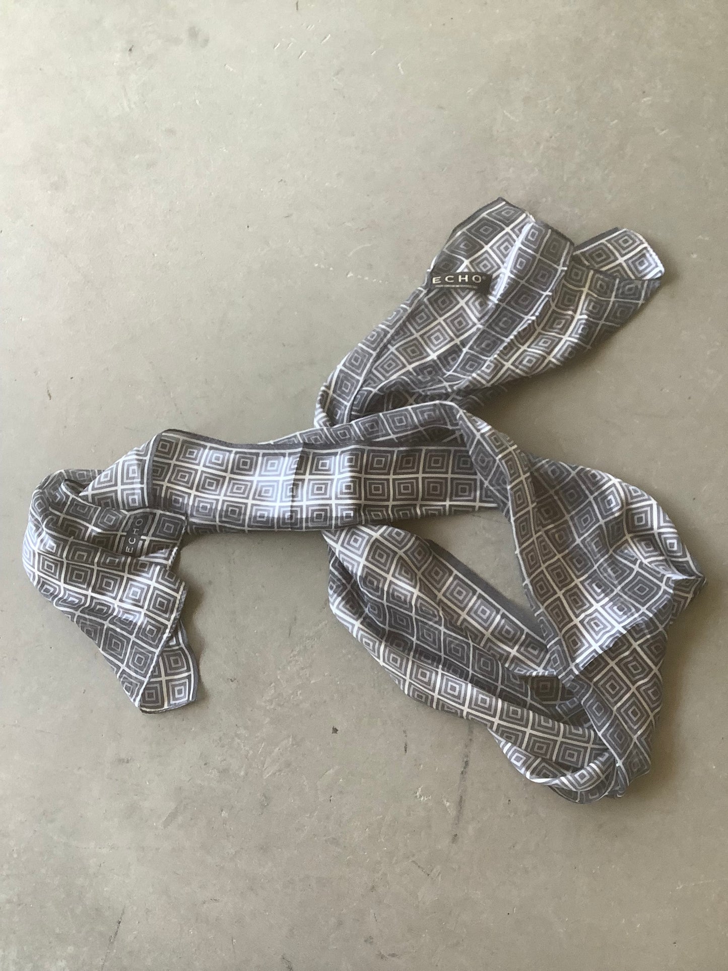 Silver silk long scarf