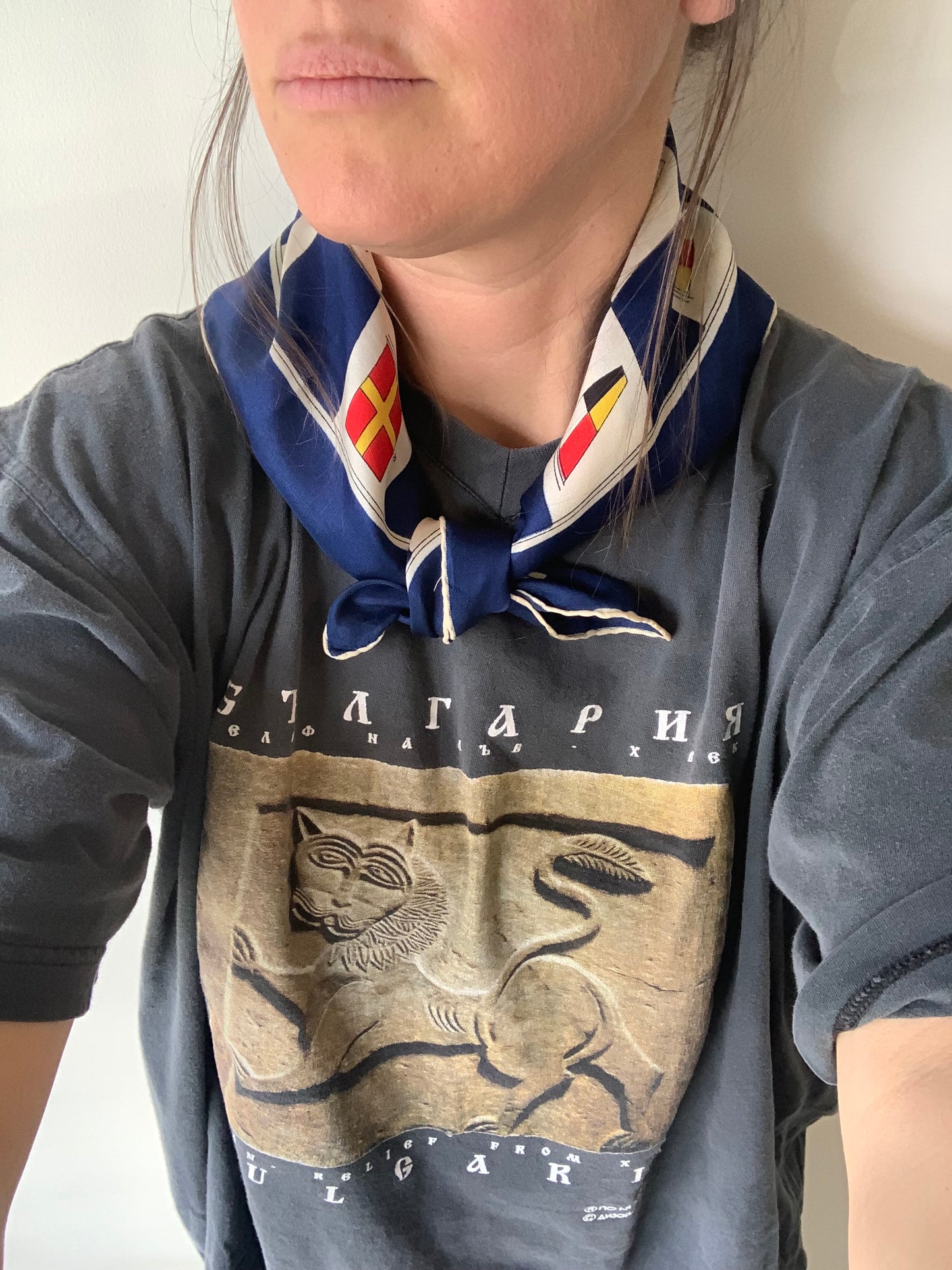 Nautical flag silk scarf