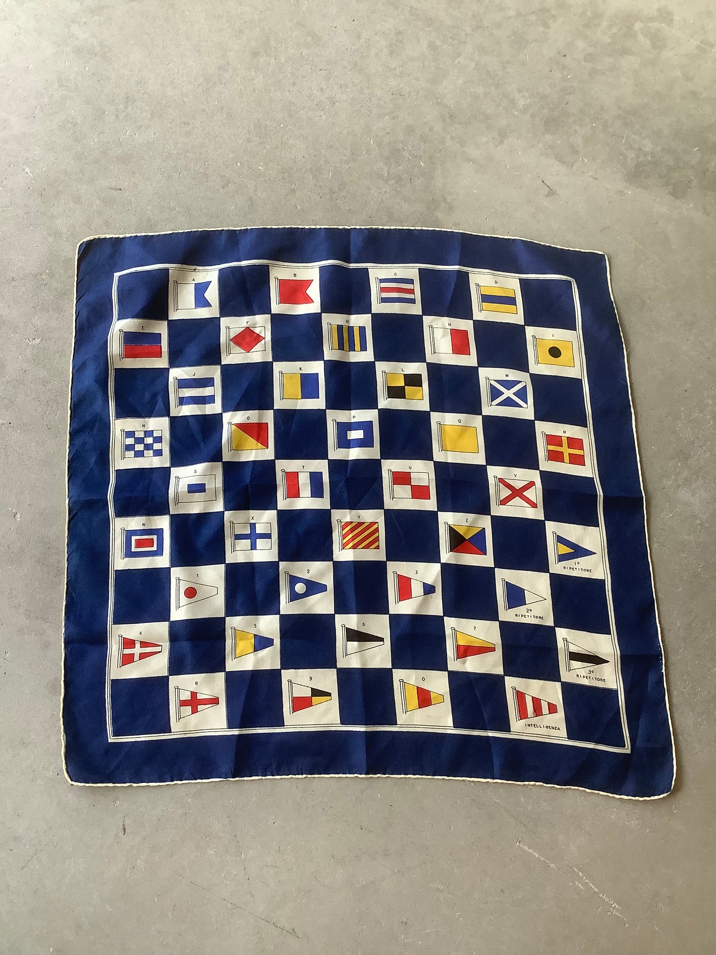 Nautical flag silk scarf