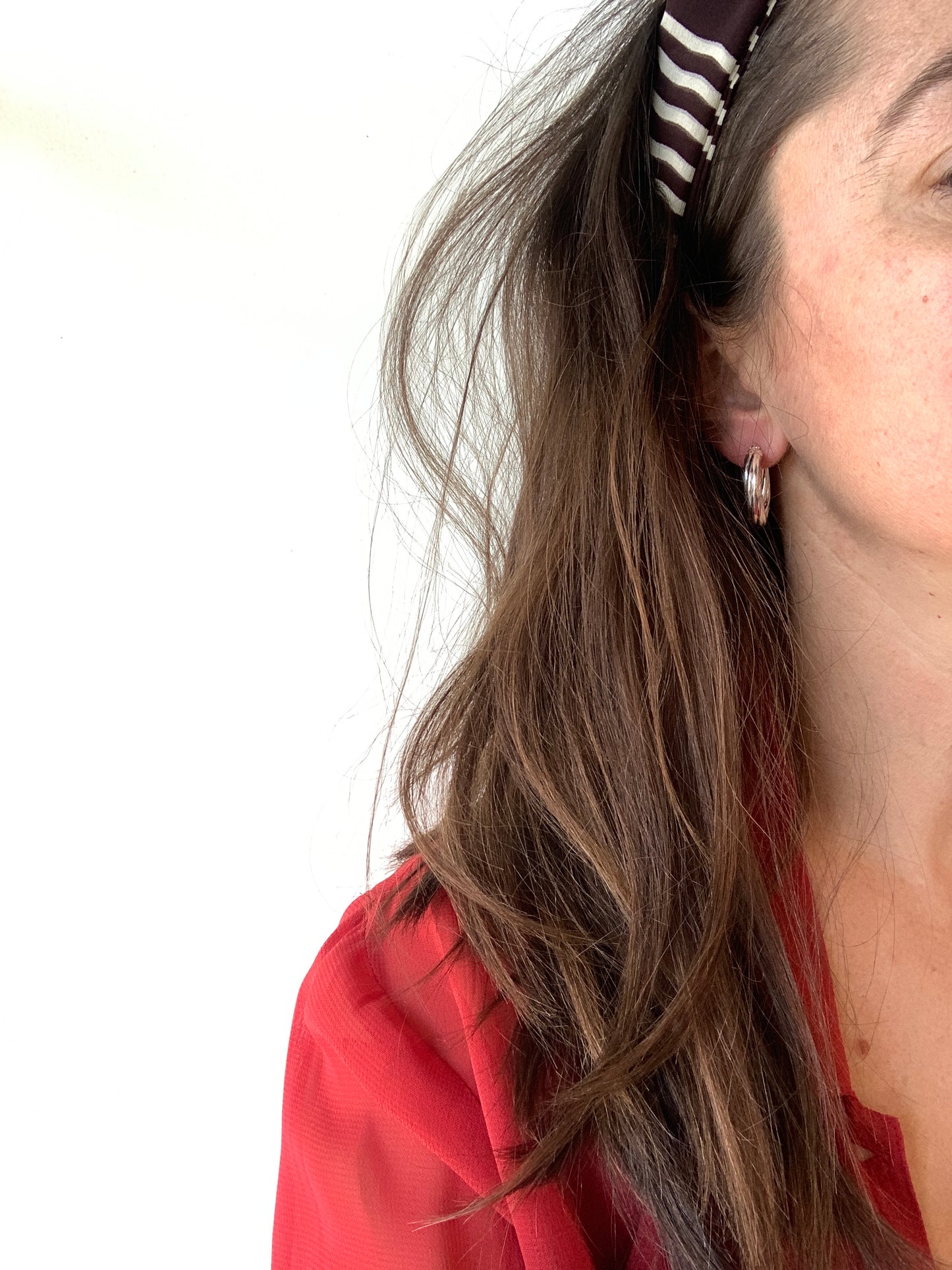 Sterling silver textured hoops