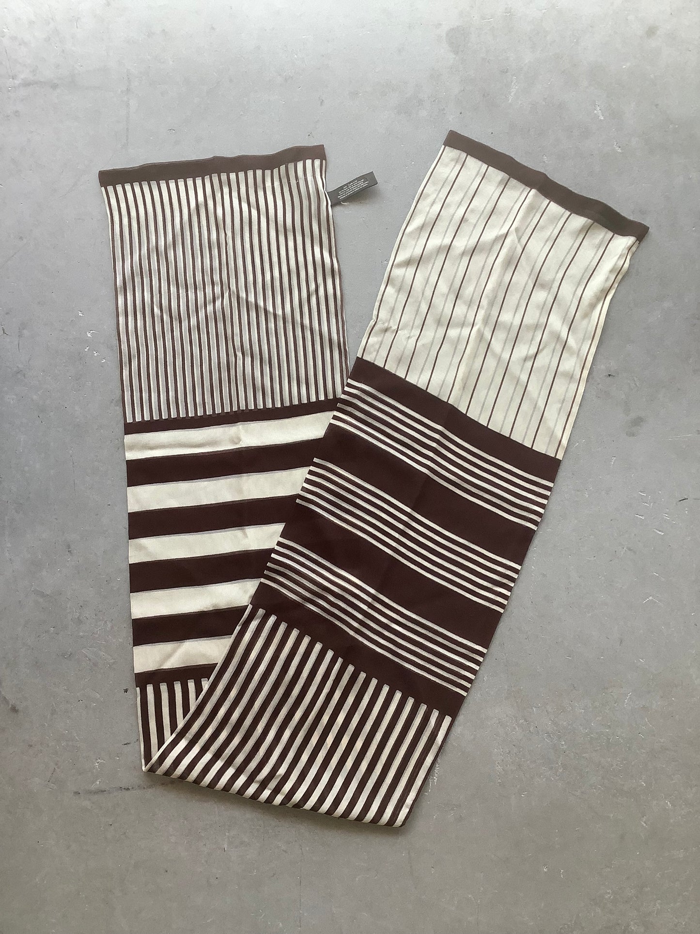 Chocolate silk long scarf