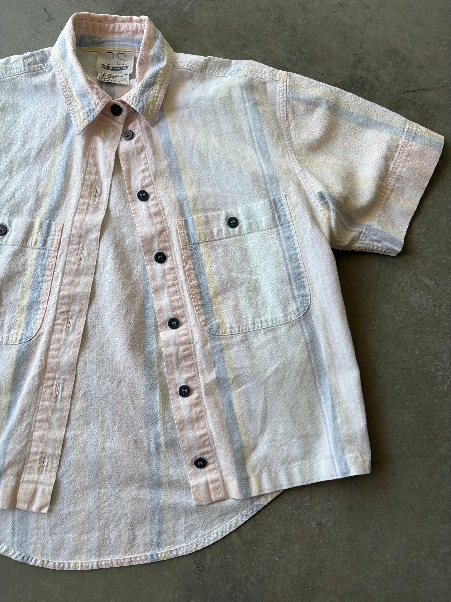 Pastel cropped button-down shirt