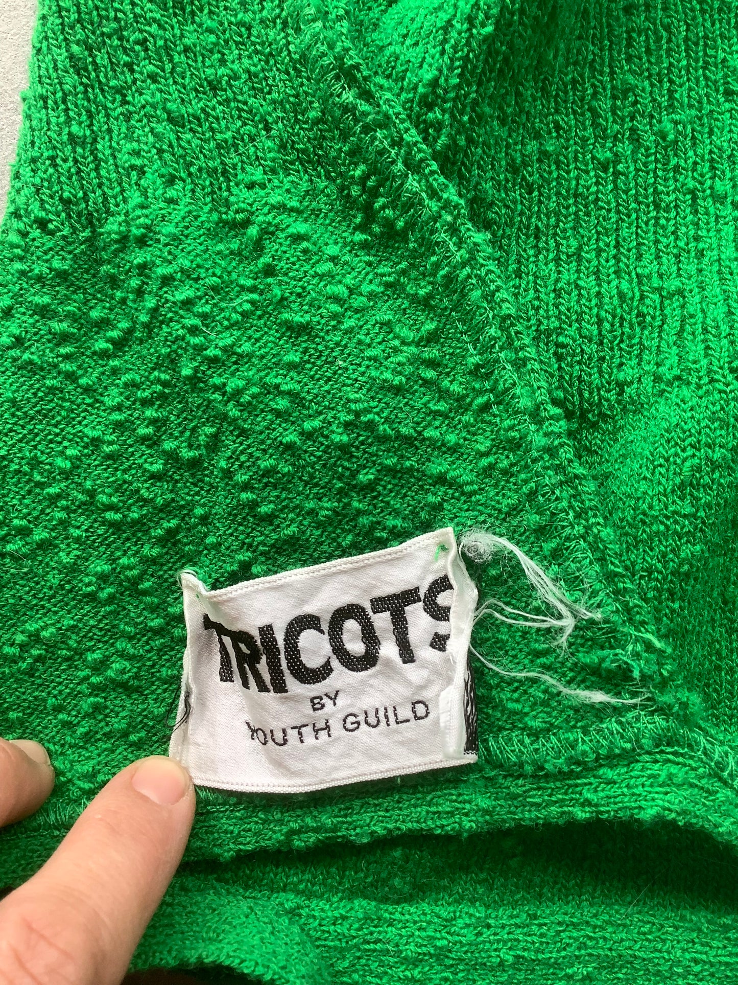Green knit 1970s halter top