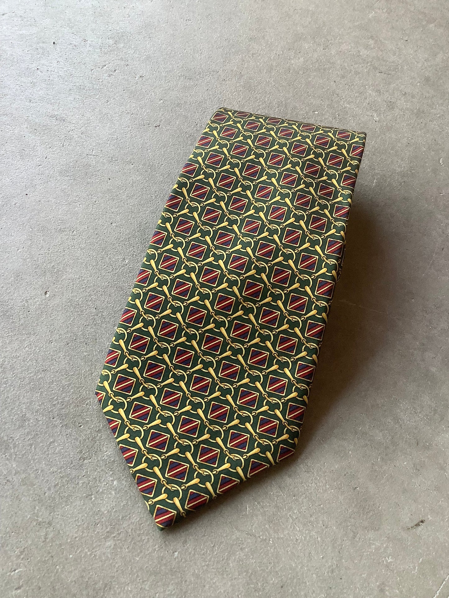 Green silk Fendi tie