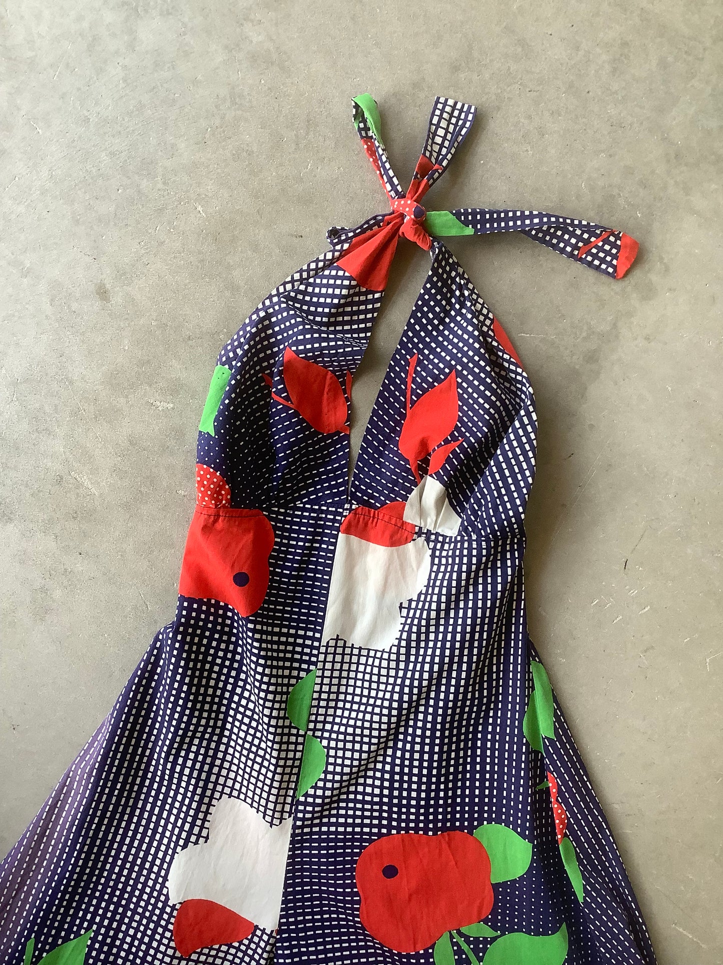 1970s cotton halter one-piece