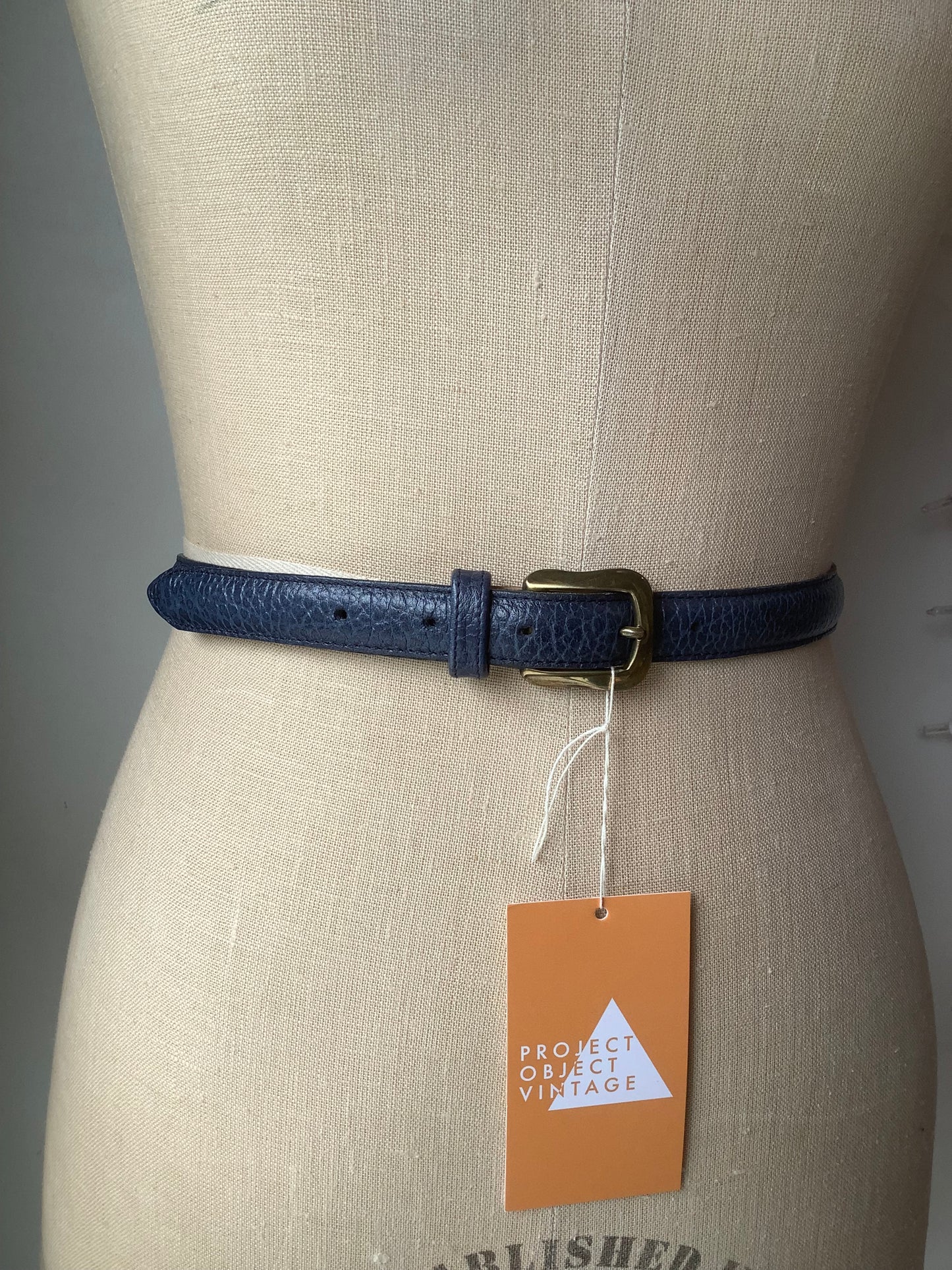 Blue leather Longchamp belt