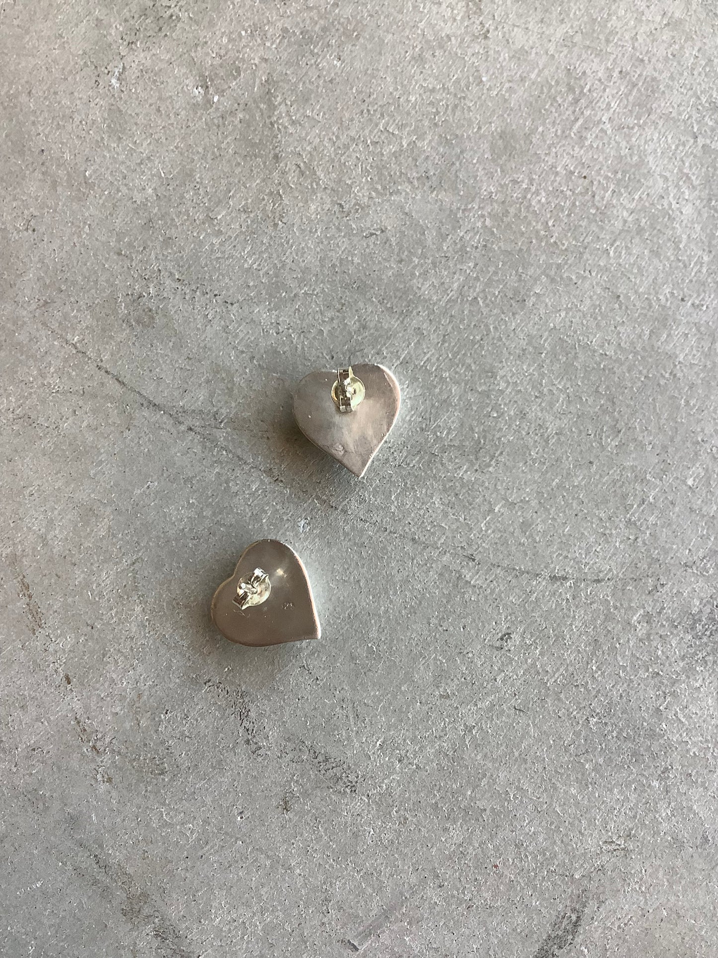 Sterling silver puffy heart earrings