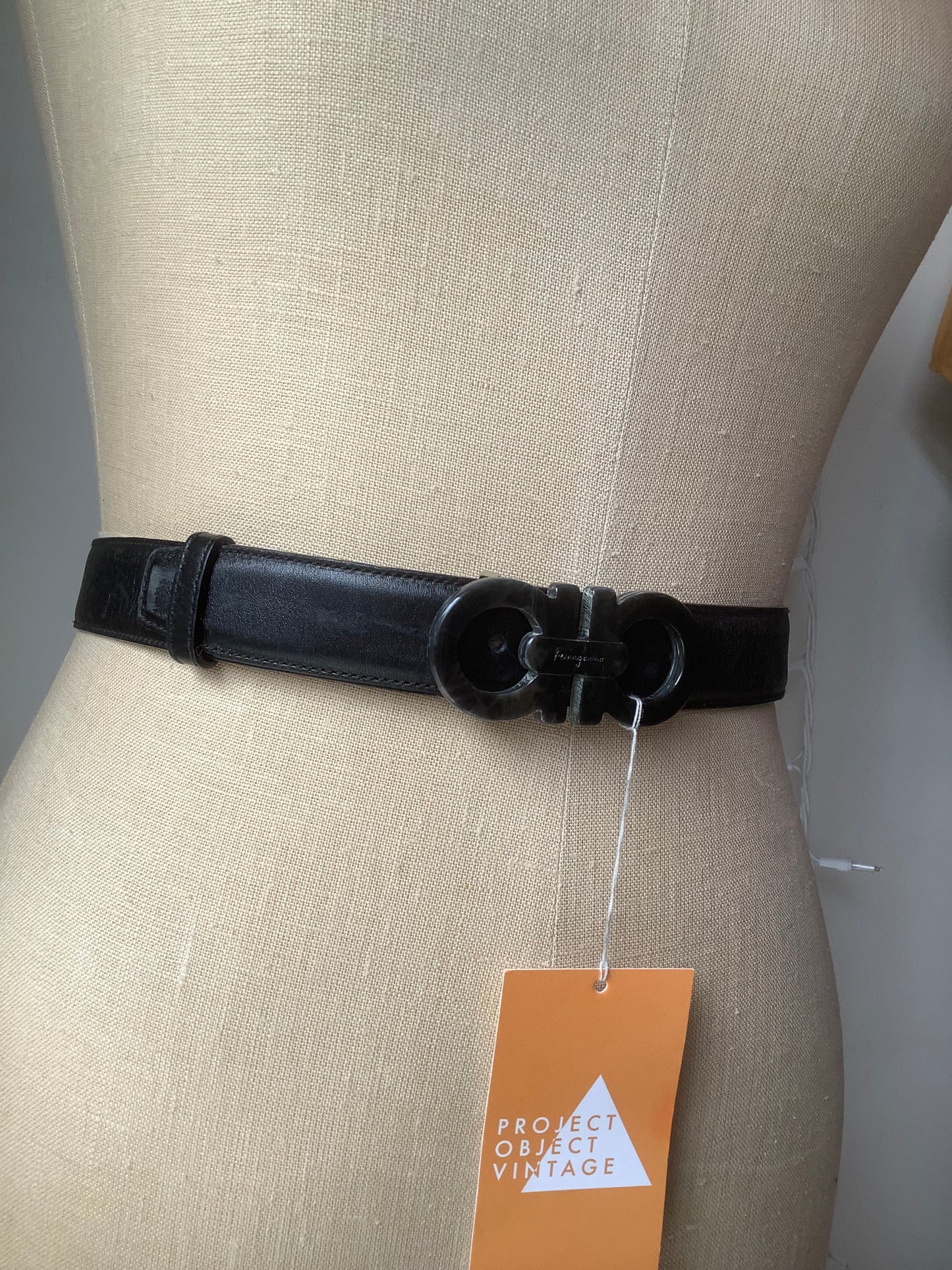 Ferragamo Black Gancini buckle belt
