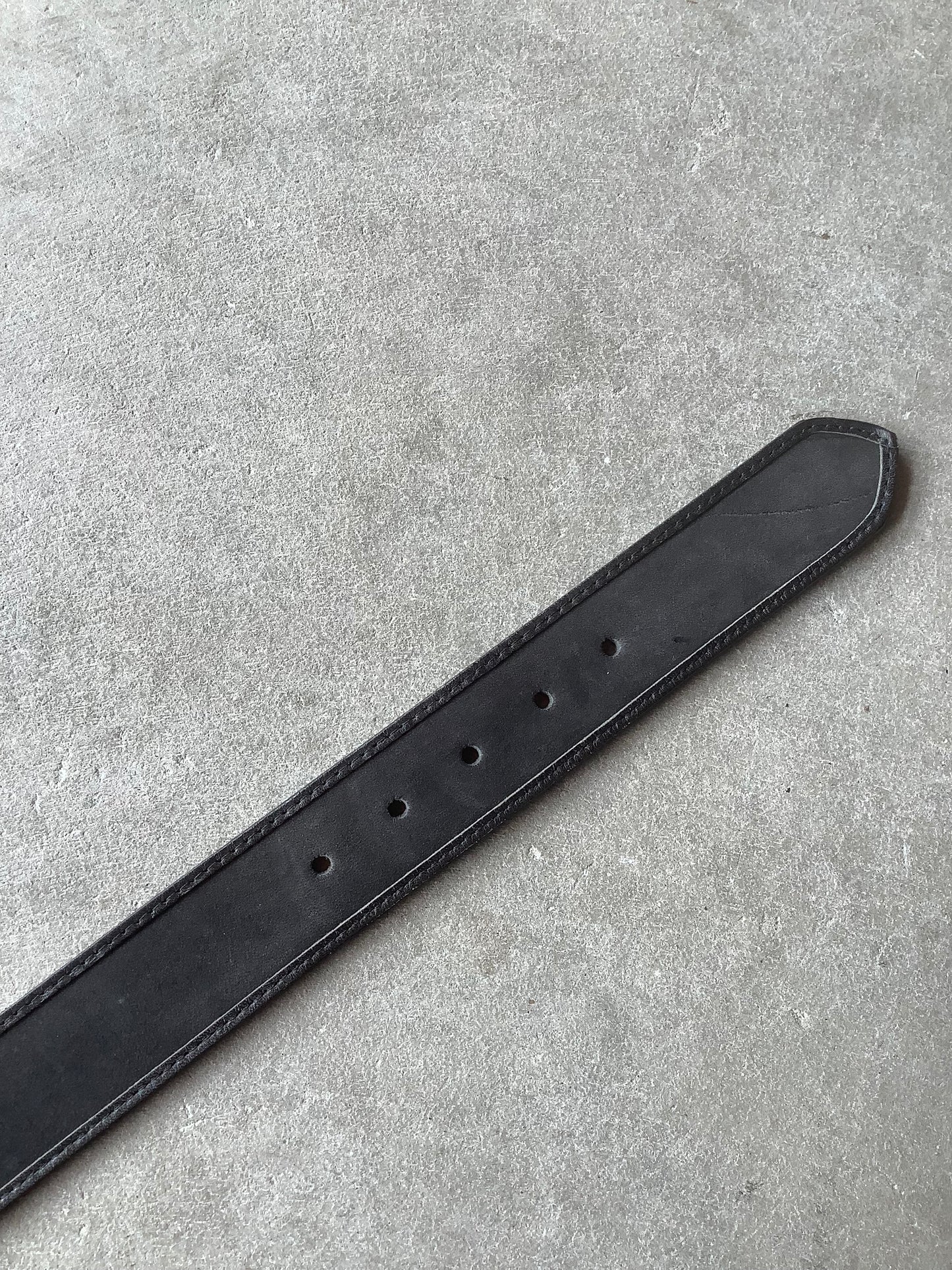 All black leather belt