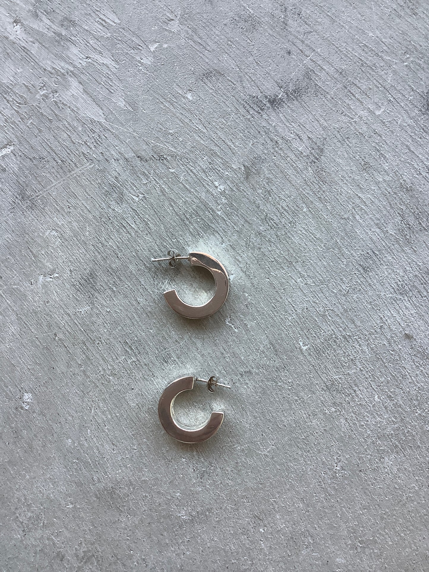 Chunky sterling silver hoops
