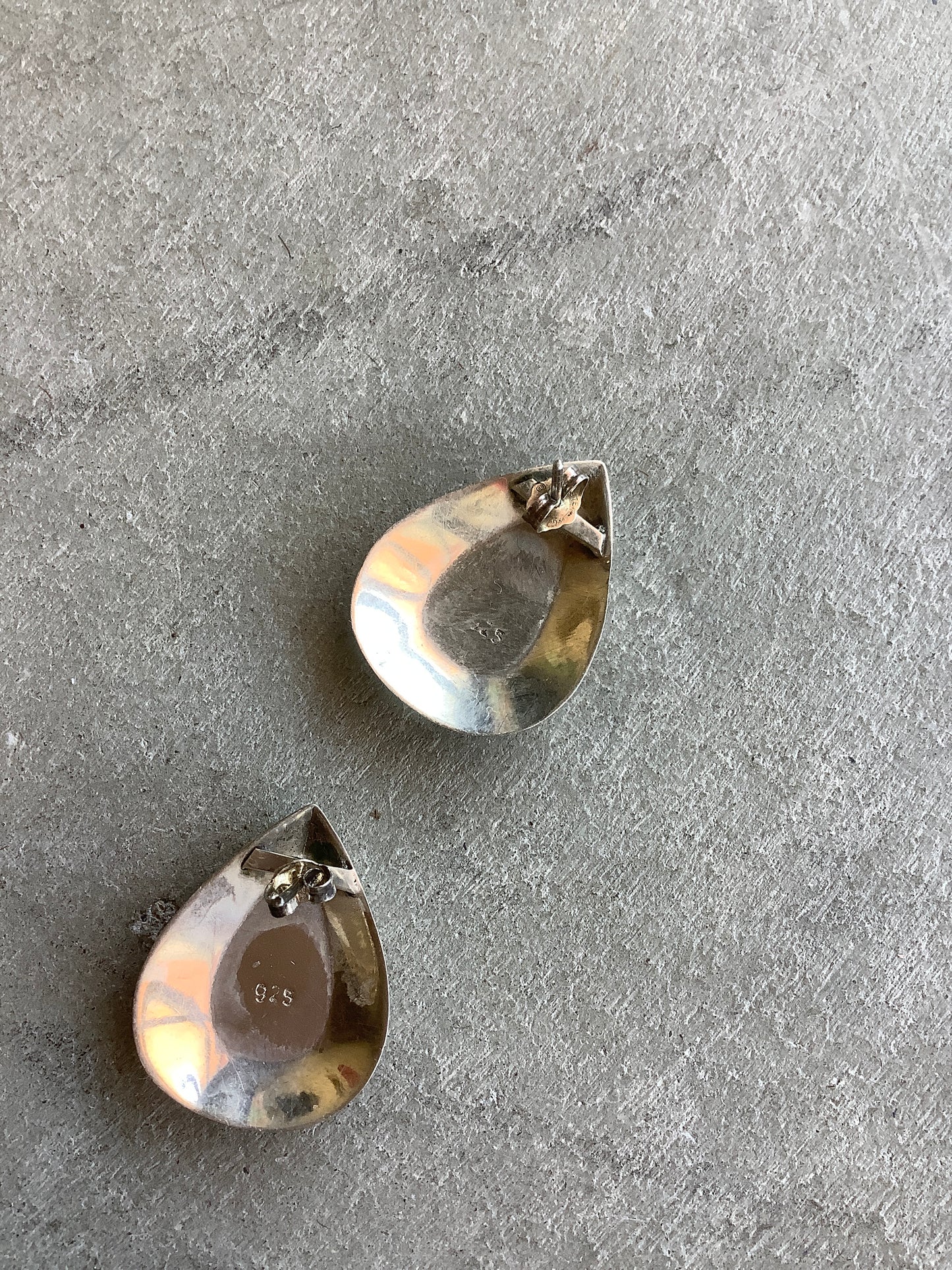 Sterling silver and onyx teardrop earrings