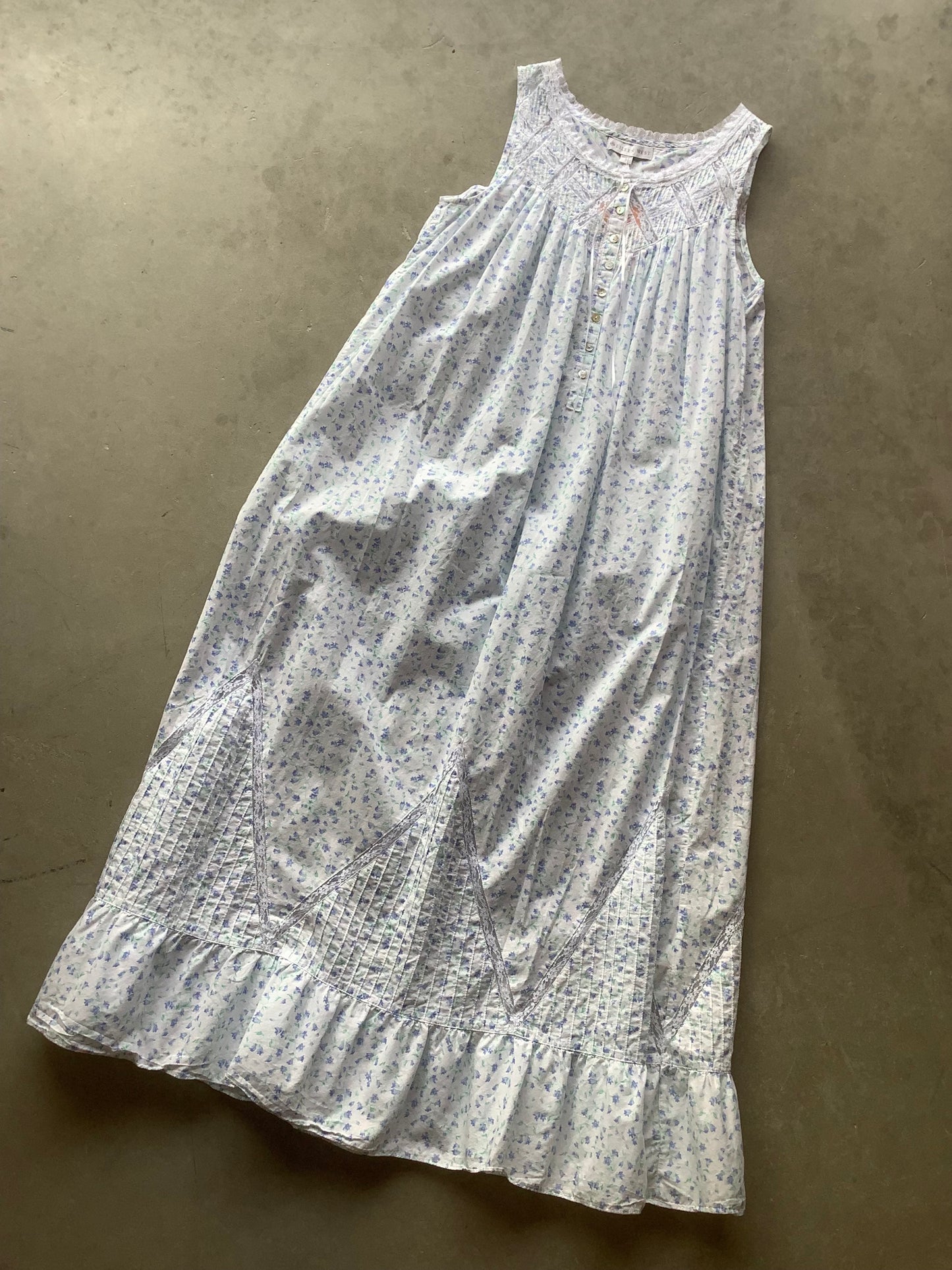Cotton and lace floral maxi nightgown