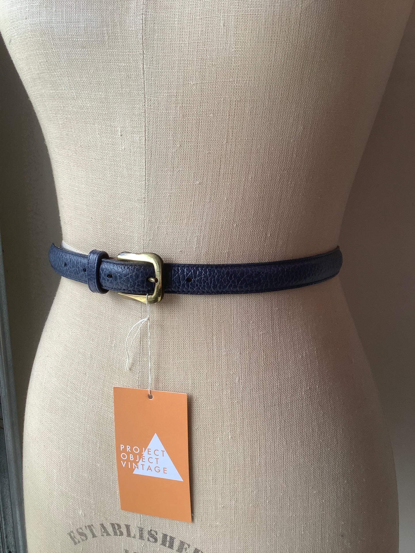 Blue leather Longchamp belt