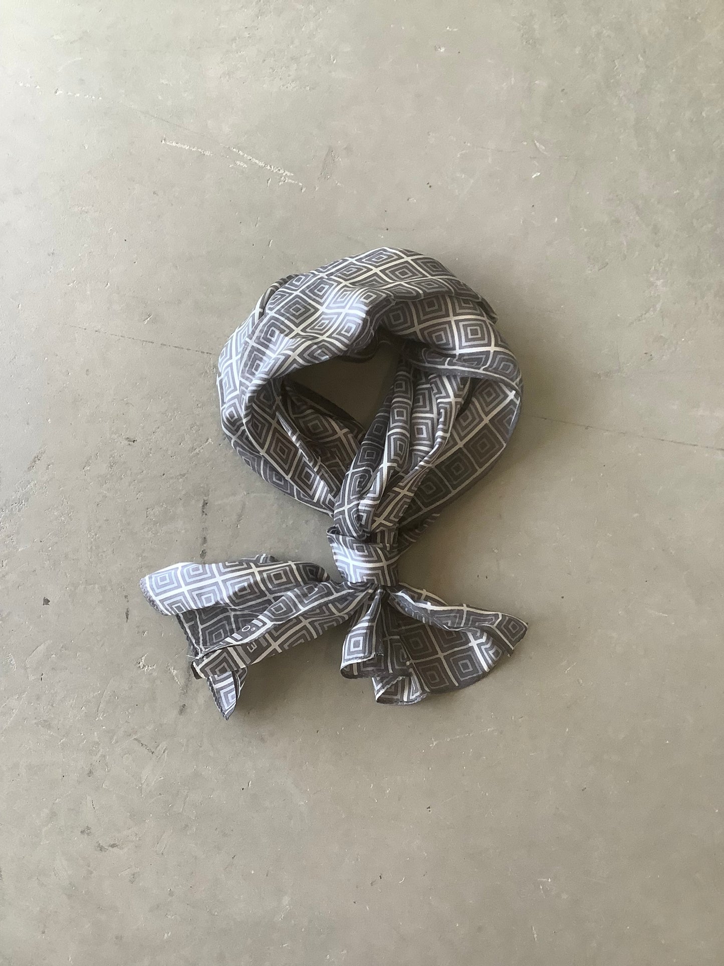 Silver silk long scarf