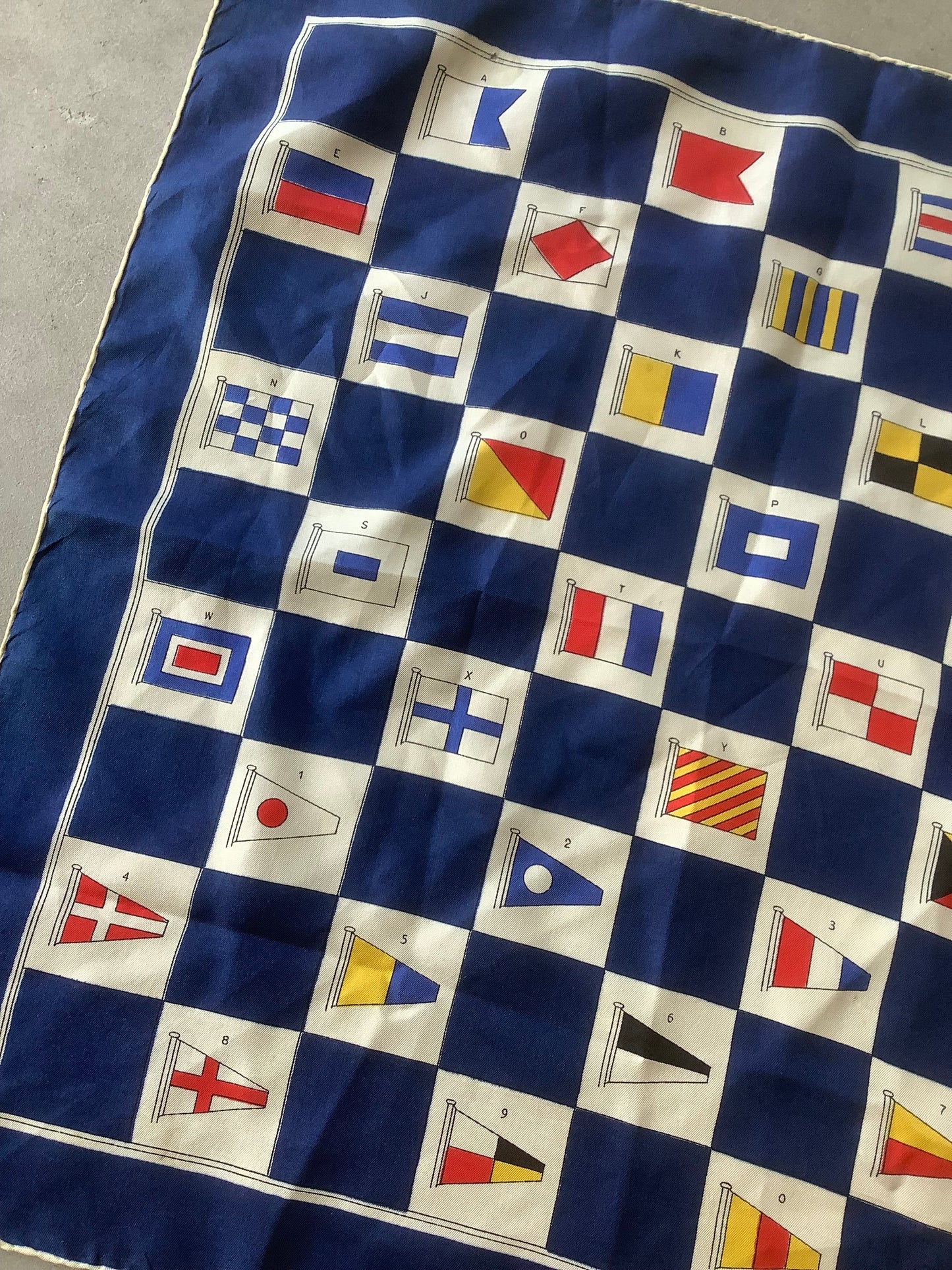 Nautical flag silk scarf