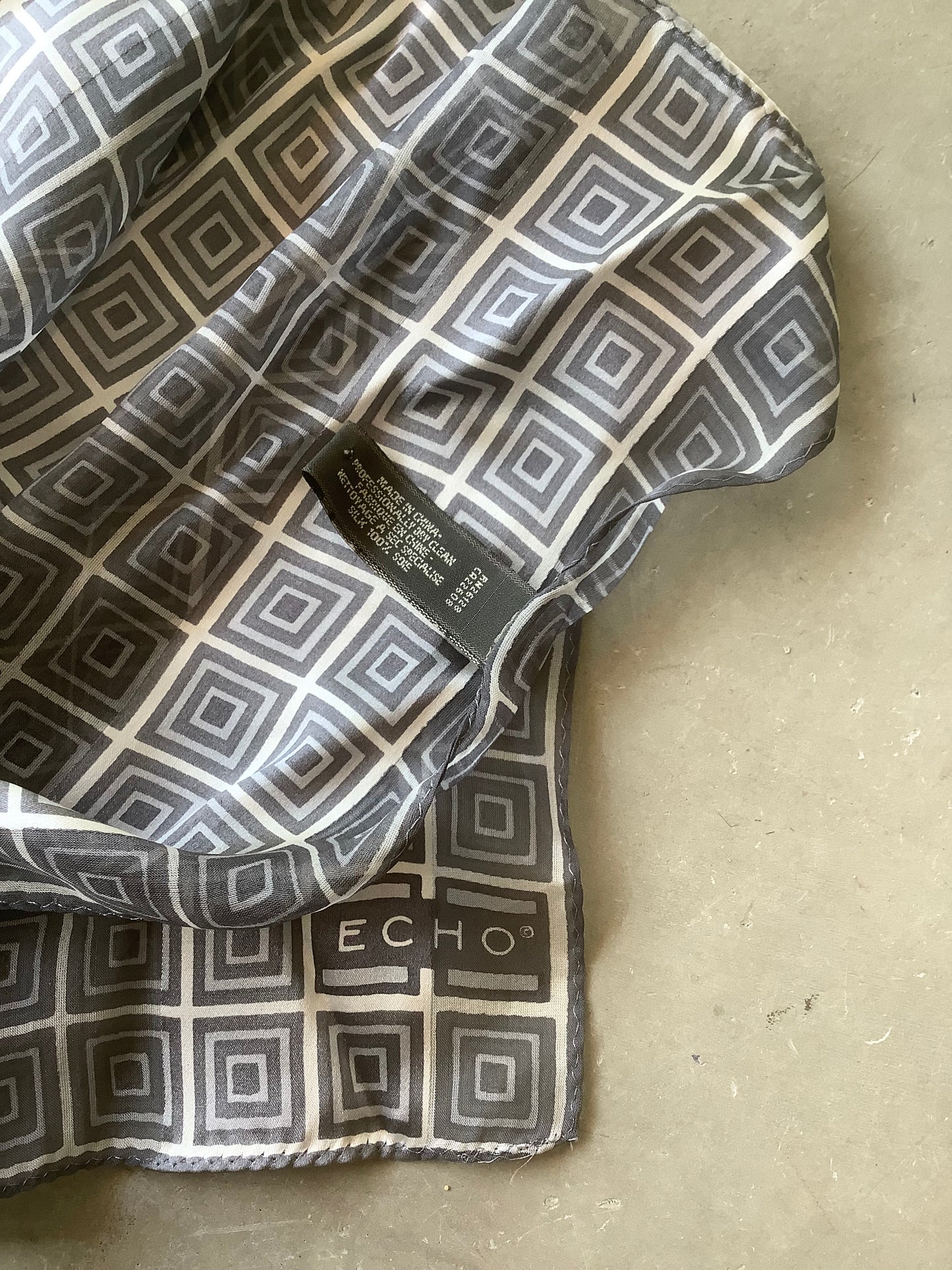 Silver silk long scarf