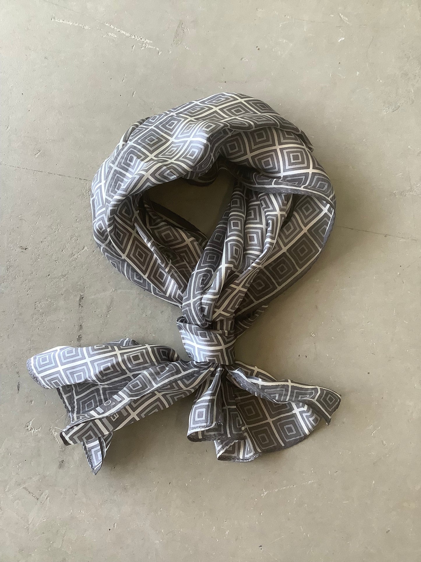 Silver silk long scarf