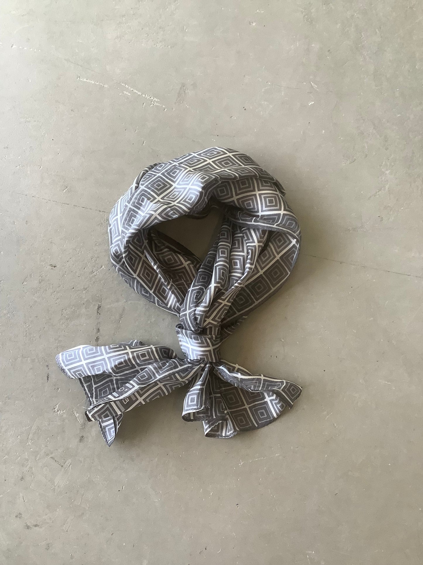 Silver silk long scarf