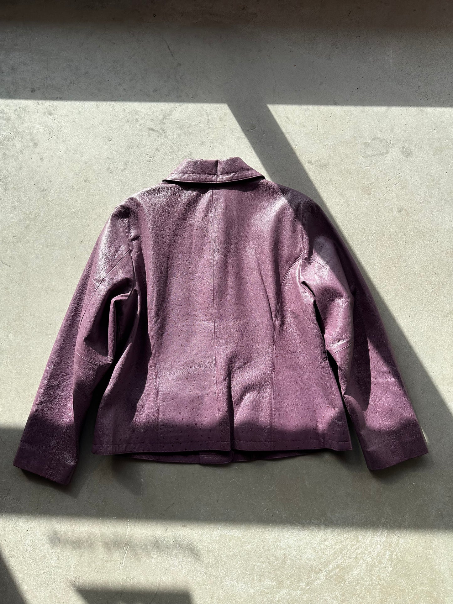 Purple Ostrich Leather Jacket
