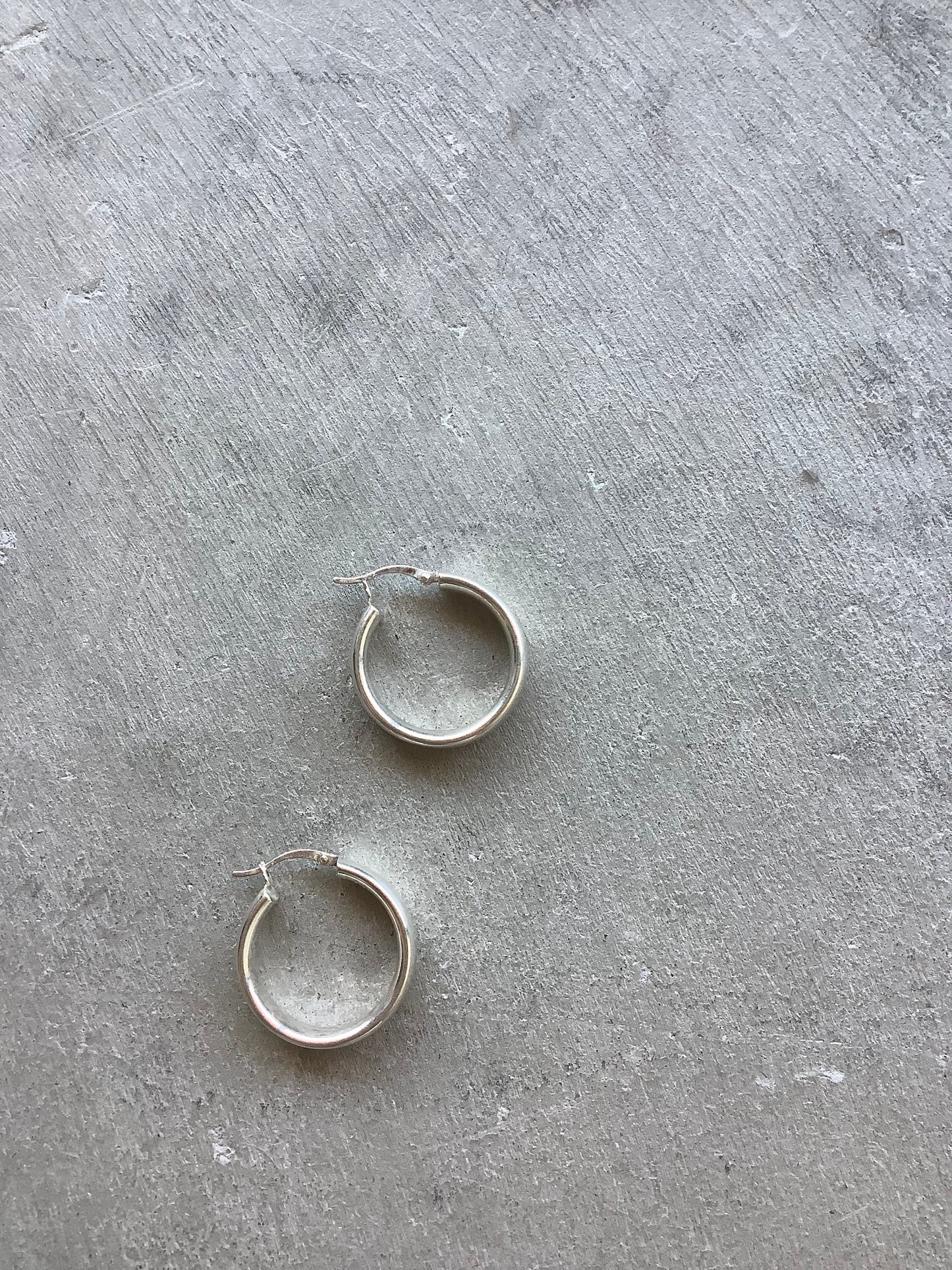 Smooth sterling silver hoops