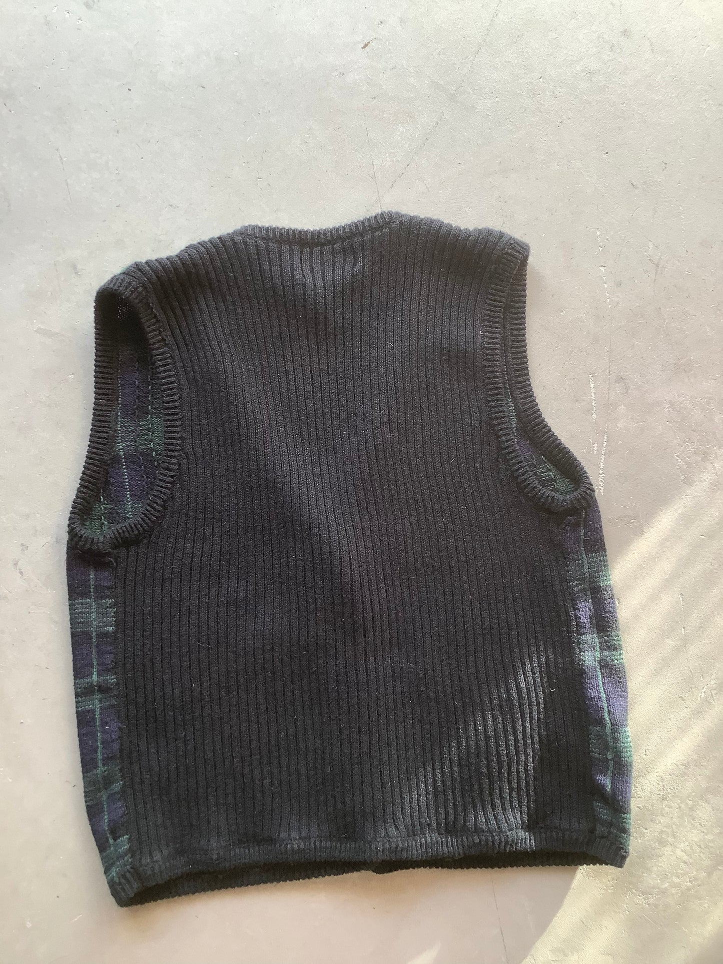 Plaid cotton sweater vest