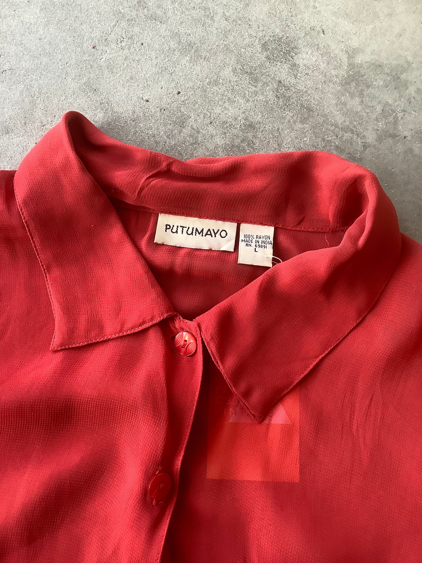 Sheer brick red blouse
