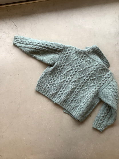 Sea foam fisherman cardigan