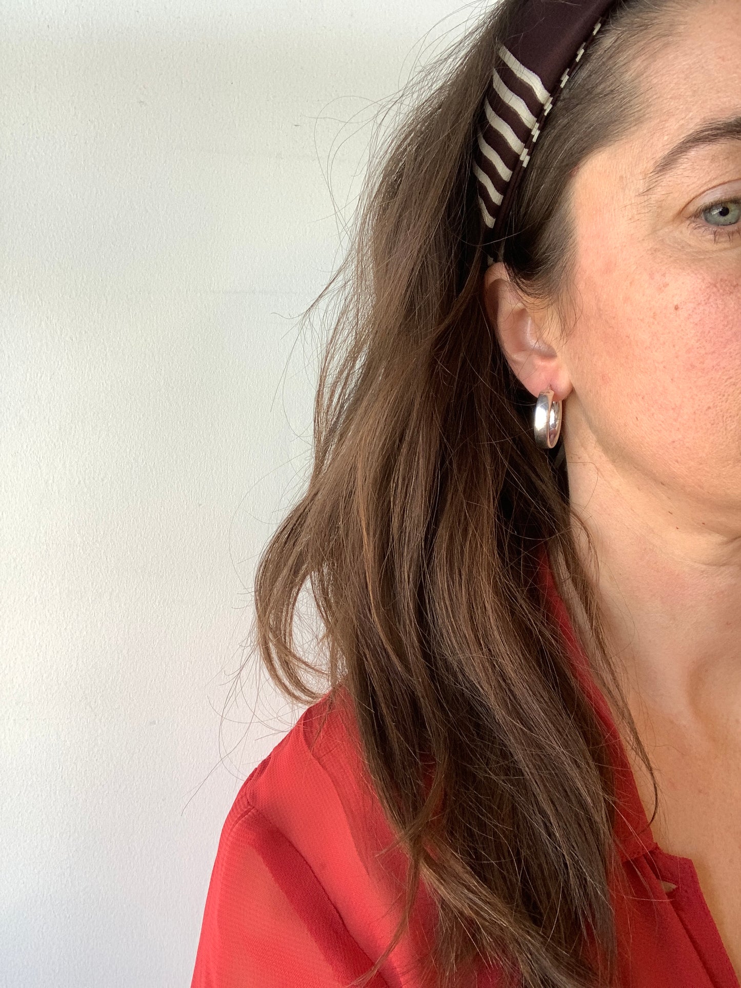Smooth sterling silver hoops