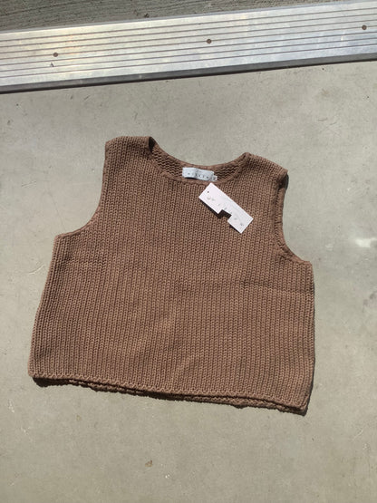 Taupe cotton knit tank