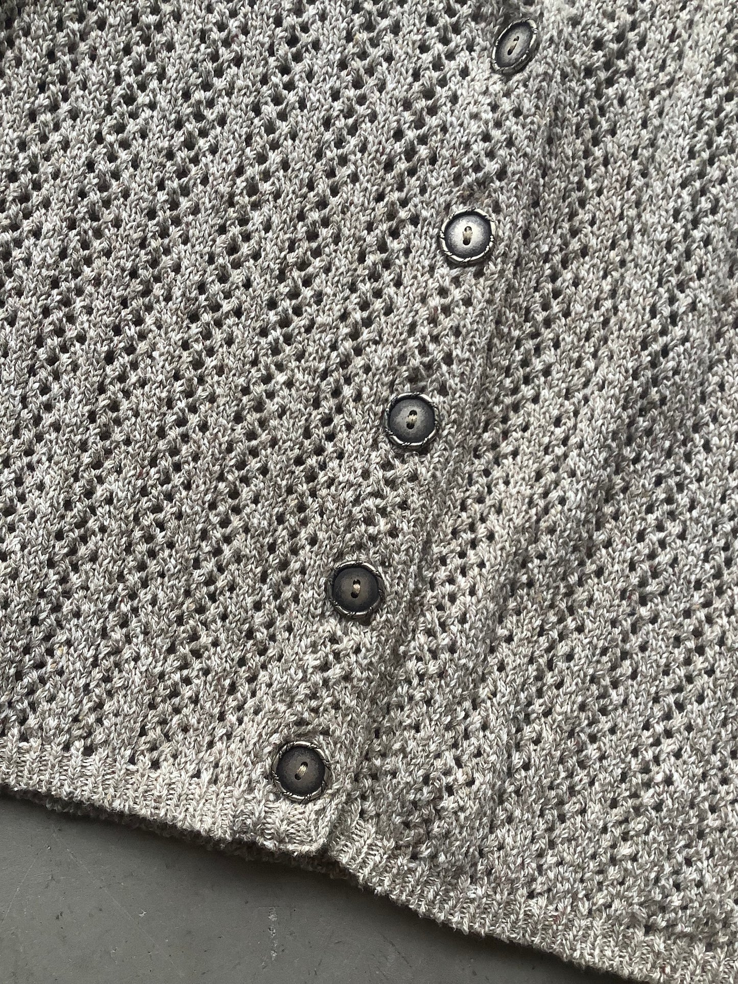 Gray crochet cardigan Short sleeve