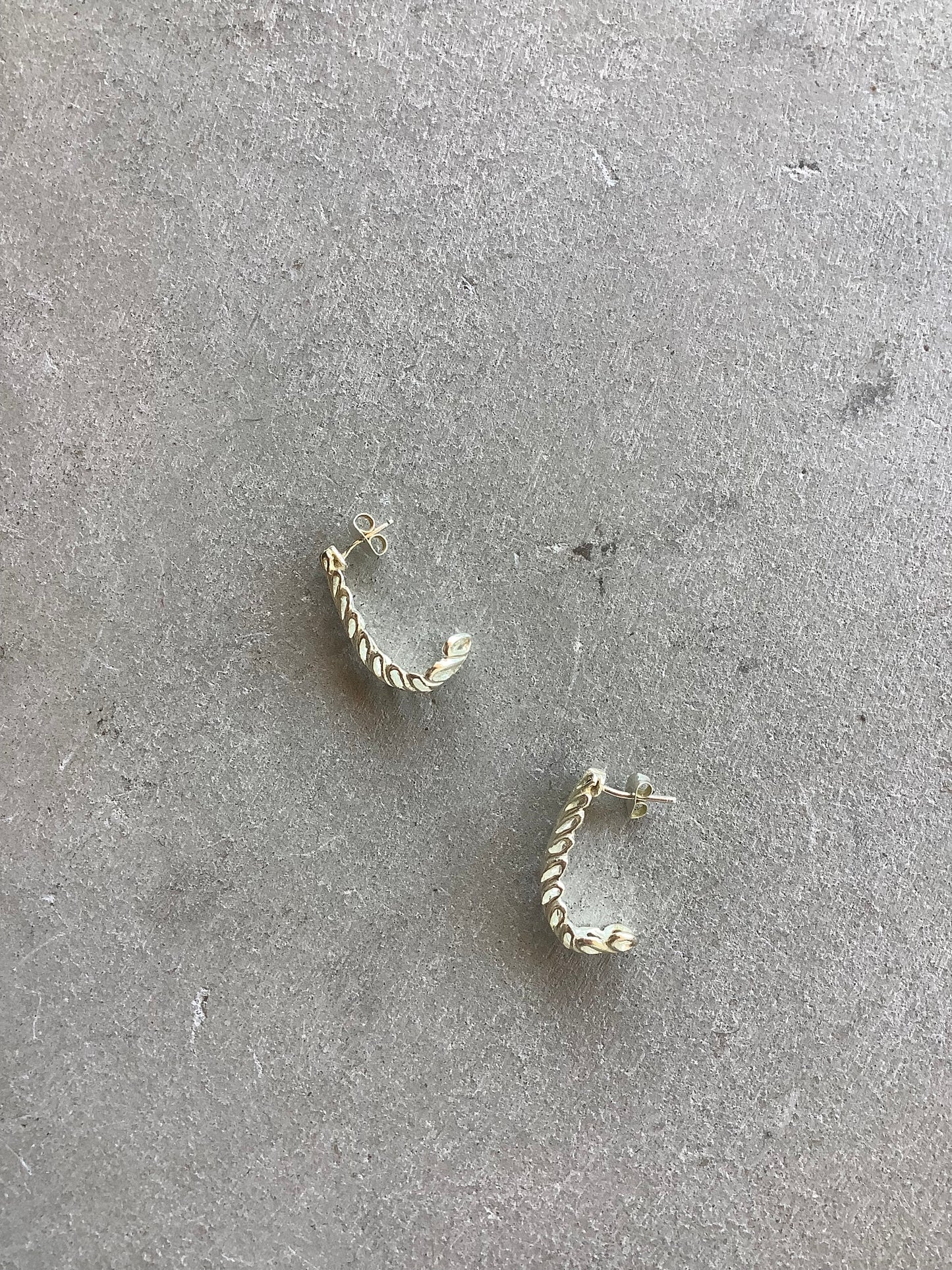 Sterling silver filagree half hoops