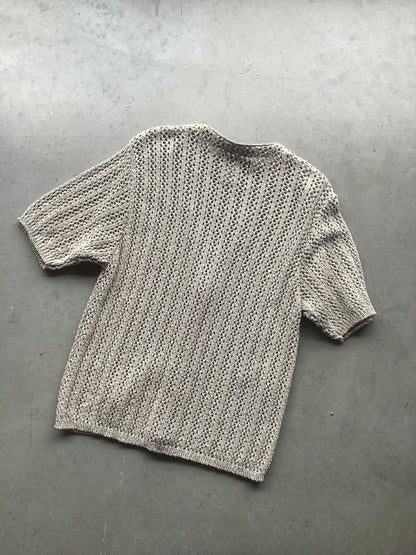 Gray crochet cardigan Short sleeve