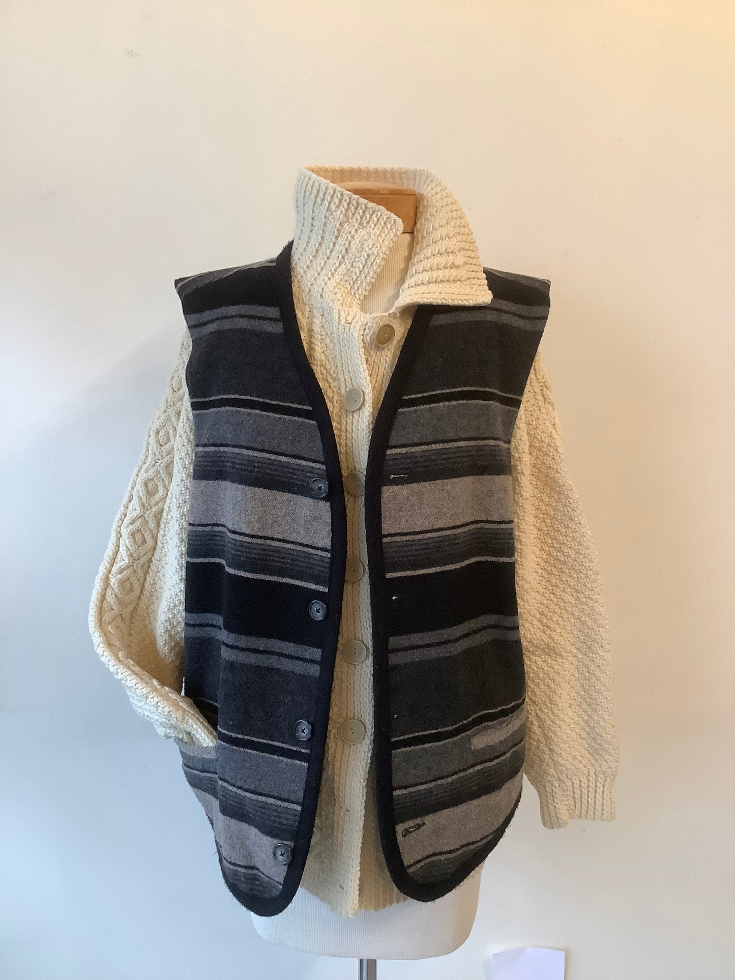 Striped wool vest