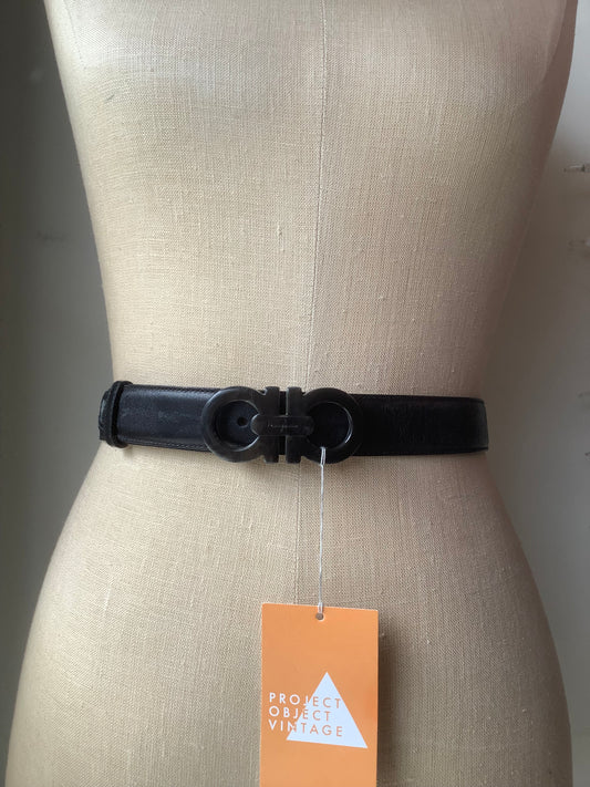 Ferragamo Black Gancini buckle belt