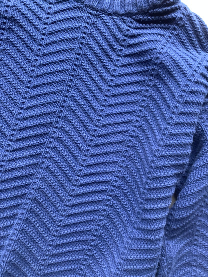 Marine blue Cable-knit crewneck Sweater