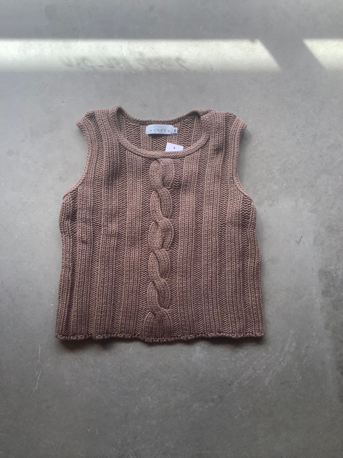 Brown cotton sweater vest