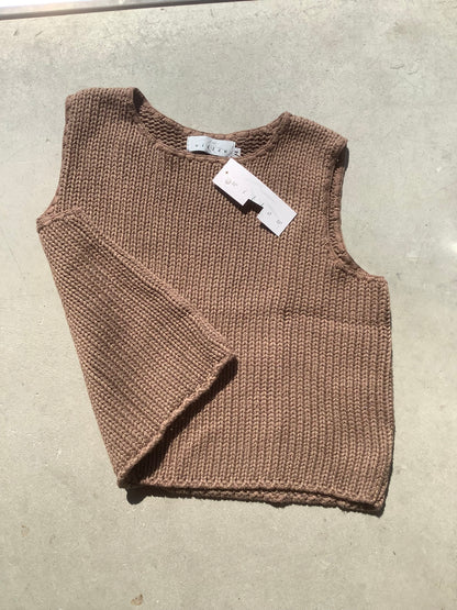 Taupe cotton knit tank